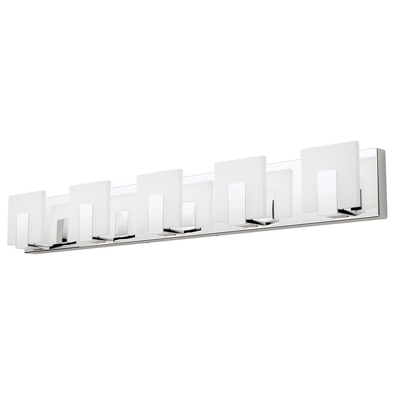 Aipsun Modern 5-Light LED Vanity Light - Dimmable Chrome Bathroom Wall Light Over Mirror (White Light) - Image 1